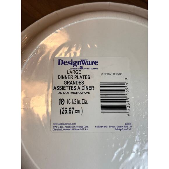 Vintage DesignWare Christmas Morning Paper Plates 10.5” 10 Ct Sealed Holiday - Picture 5 of 5